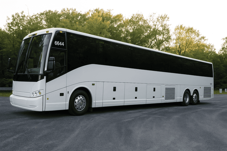 exterior of Charter Bus Rental Jonesboro coach bus